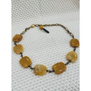 Jan Michaels San Francisco Yellow Stone Statement Necklace 19"